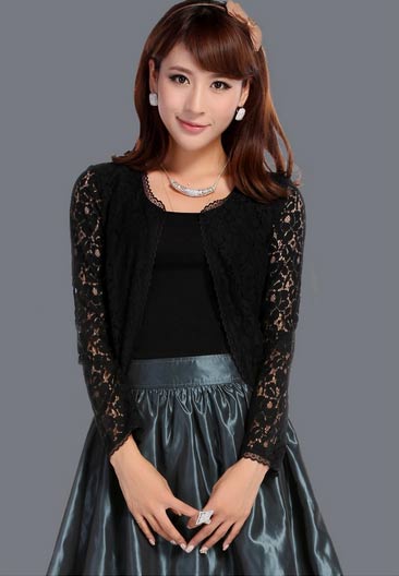 黑色蕾丝开衫 黑色蕾丝开衫搭配