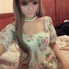 日系甜美碎花田园风复古高腰雪纺娃娃衫裙