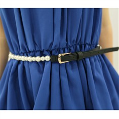 超级推荐的珍珠拼接女士腰带韩版百搭腰带夏季W3202