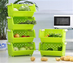 必备厨房用品蔬菜水果厨房置物架塑料储物架收纳框调味架限区包邮