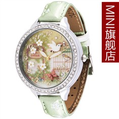 韩国MINI手表双层玻璃镜面时尚软陶女表新版秘密花园
