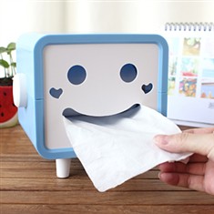 可爱卡通方形笑脸卷纸纸巾抽家用纸巾盒抽纸盒