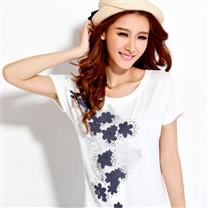 2013夏新款白色韩版女装宽松大码显瘦款蝙蝠袖女T恤短袖
