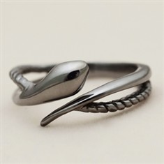 独家原创设计925纯银蛇戒指男女手工创意情侣对戒子