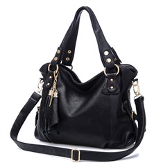 女士包包2013新款潮女装手袋欧美时尚手提单肩斜跨包黑色大包