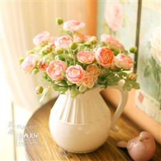 唯美维多利亚玫瑰仿真花套装花瓶假花装饰花艺
