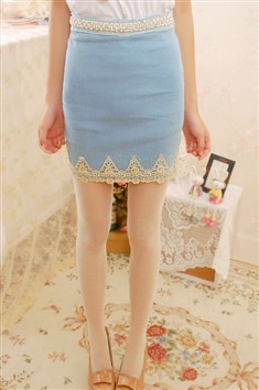 2013年夏装新款韩国名媛珍珠腰线牛仔包裙短裙半身裙