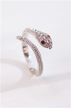 本命年红宝石水晶精致蛇形戒指指环女进口韩国饰品