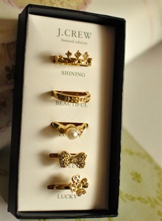 外单J.C星期戒指系列礼盒套装5枚套装