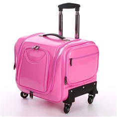 特价高档紫粉色PU皮万向轮拉杆箱跟妆旅行箱汽车收纳行李箱