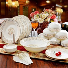餐具套装骨瓷韩式碗景德镇陶瓷器碗结婚乔迁送礼