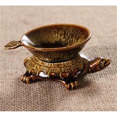 陶瓷茶漏茶滤茶具配件手工创意寿龟茶叶茶渣漏斗过滤网