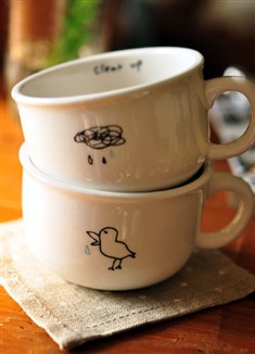 zakka动物牛奶早餐杯/水杯/咖啡杯/杯子/马克杯/陶瓷杯