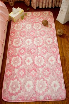 床边垫门垫脚垫田园风珊瑚绒花朵地毯飘窗地垫瑜伽毯