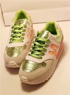 韩国N字母荧光鞋系带低帮松糕运动鞋休闲鞋厚底鞋单鞋女鞋