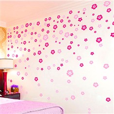 一套四张608朵客厅卧室浪漫墙贴纸婚房儿童电视背景墙贴纸贴画